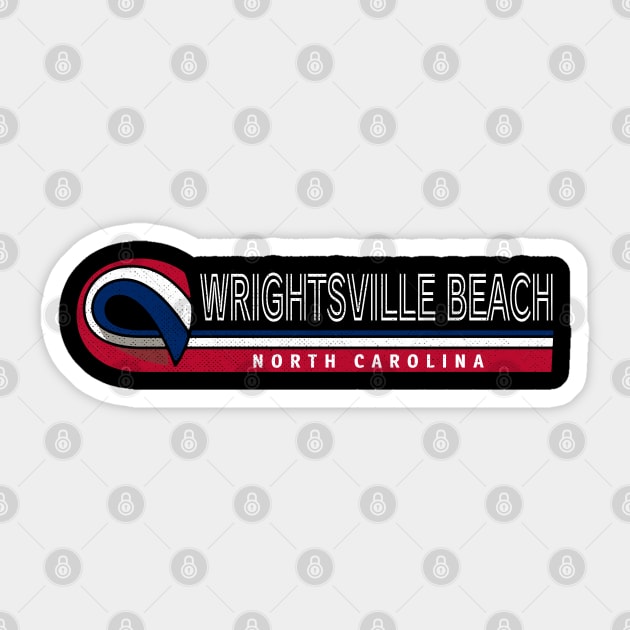 Wrightsville Beach, NC Summertime Vacationing State Flag Colors Sticker by Contentarama